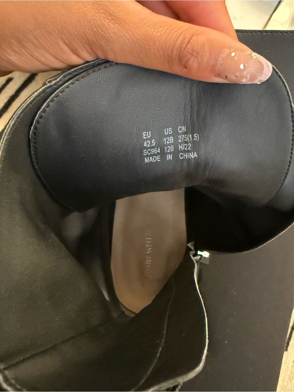 Stuart Weitzman Black Leather Lace-Up Combat Boots with Buckle - Picture 10 of 11